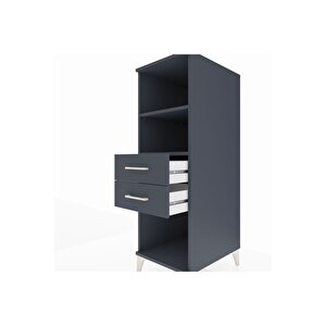 Kronos Dolap 2 Raflı 2 Çekmeceli 44x59x134 Antrasit-antrasit