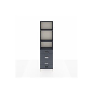 Arges Dolap 3 Raflı 4 Çekmeceli 60x30x221 Antrasit-antrasit