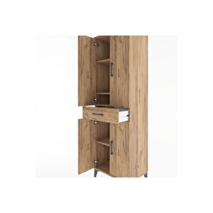 Hyperion Dolap 4 Raflı Tek Çekmeceli 4 Kapaklı 60x44x195 Çam-çam