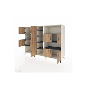 Kronos Dolap 10 Raflı 9 Kapaklı 220x59x163 Aytaşı-çam/antrasit