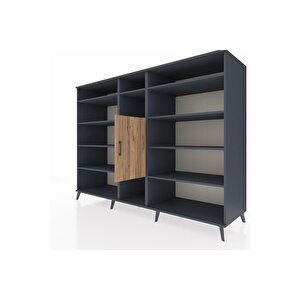 Kronos Dolap 12 Raflı Tek Kapaklı  220x59x163 Antrasit-çam/antrasit