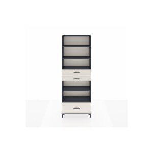 Arges Dolap 5 Raflı 3 Çekmeceli 88x30x243 Antrasit-aytaşı