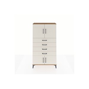 Arges Dolap 2 Raflı 4 Çekmeceli 4 Kapaklı 88x30x163 Çam-aytaşı