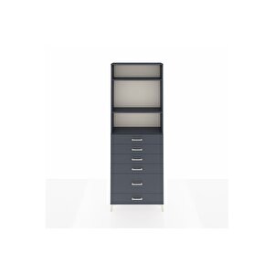 Arges Dolap 3 Raflı 6 Çekmeceli 88x30x243 Antrasit-antrasit