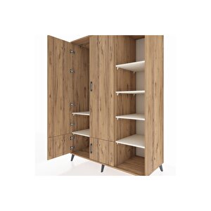 Kronos Dolap 6 Raflı 4 Kapaklı Tek Askılı 132x59x195 Çam-çam/aytaşı