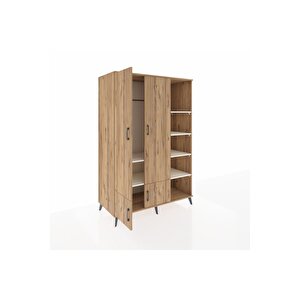 Kronos Dolap 6 Raflı 4 Kapaklı Tek Askılı 132x59x195 Çam-çam/aytaşı