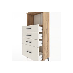 Hyperion Dolap Tek Raflı 4 Çekmeceli 60x44x134 Çam-aytaşı
