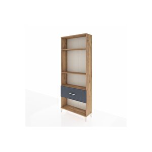 Arges Dolap 3 Raflı Tek Çekmeceli 88x30x221 Çam-antrasit