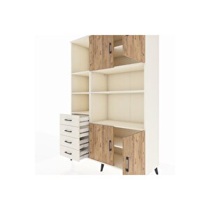 Hyperion Dolap 8 Raflı 4 Çekmeceli 4 Kapaklı 132x44x195 Aytaşı-çam/aytaşı