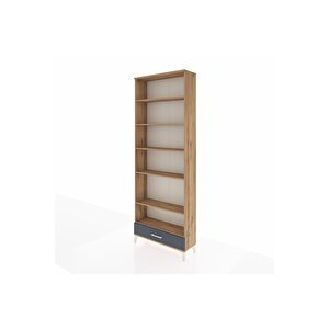 Arges Dolap 6 Raflı Tek Çekmeceli 88x30x243 Çam-antrasit