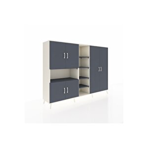 Hyperion Dolap 13 Raflı 6 Kapaklı 220x44x163 Aytaşı-antrasit