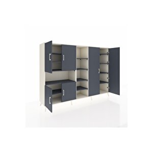 Hyperion Dolap 13 Raflı 6 Kapaklı 220x44x163 Aytaşı-antrasit