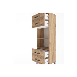 Arges Dolap 2 Raflı 4 Çekmeceli 44x30x134 Çam-çam
