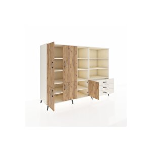 Kronos Dolap 11 Raflı 3 Çekmeceli 5 Kapaklı 220x59x163 Aytaşı-çam/aytaşı