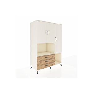 Kronos Dolap 6 Raflı 3 Çekmeceli 3 Kapaklı 132x59x195 Aytaşı-aytaşı/çam