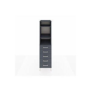 Kronos Dolap 3 Raflı 5 Çekmeceli 44x59x182 Antrasit-antrasit