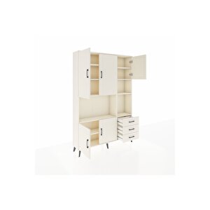 Arges Gardrop 9 Raflı 3 Çekmeceli 5 Kapaklı 132x30x195 Aytaşı-aytaşı