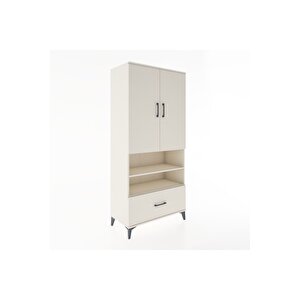 Hyperion Dolap 5 Raflı Tek Çekmeceli 2 Kapaklı 88x44x195 Aytaşı-aytaşı