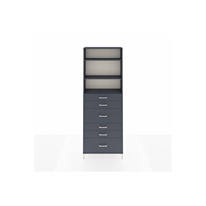 Arges Dolap 3 Raflı 6 Çekmeceli 88x30x243 Antrasit-antrasit