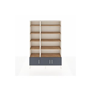 Arges Dolap 10 Raflı 3 Kapaklı 132x30x195 Aytaşı-antrasit/çam