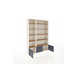 Arges Dolap 10 Raflı 3 Kapaklı 132x30x195 Aytaşı-antrasit/çam