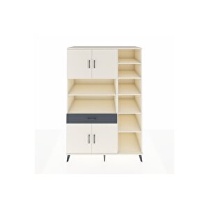 Kronos Dolap 10 Raflı Tek Çekmeceli 4 Kapaklı 132x59x195 Aytaşı-aytaşı/antrasit