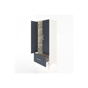 Hyperion Dolap 4 Raflı Tek Çekmeceli 2 Kapaklı 60x44x163 Aytaşı-antrasit