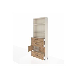 Arges Dolap 4 Raflı 3 Çekmeceli 2 Kapaklı 88x30x243 Aytaşı-çam