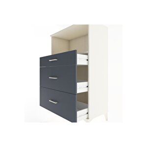 Hyperion Dolap Tek Raflı 3 Çekmeceli 88x44x134 Aytaşı-antrasit