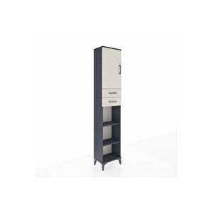 Arges Dolap 4 Raflı 2 Çekmeceli Tek Kapaklı 44x30x221 Antrasit-aytaşı