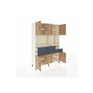 Hyperion Dolap 9 Raflı 3 Çekmeceli 6 Kapaklı 132x44x195 Aytaşı-çam/antrasit