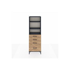 Arges Dolap 3 Raflı 4 Çekmeceli 60x30x182 Antrasit-çam