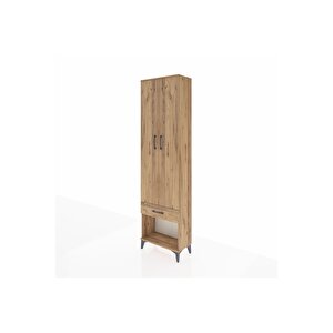 Arges Dolap 4 Raflı Tek Çekmeceli 2 Kapaklı 60x30x221 Çam-çam