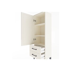 Arges Dolap 3 Raflı 2 Çekmeceli Tek Kapaklı 44x30x134 Aytaşı-aytaşı
