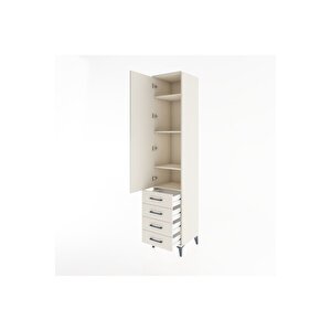 Hyperion Dolap 4 Raflı 4 Çekmeceli Tek Kapaklı 44x44x221 Aytaşı-aytaşı