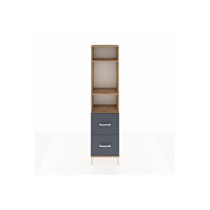 Arges Dolap 3 Raflı 2 Çekmeceli 44x30x182 Çam-antrasit