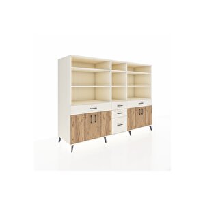 Kronos Dolap 11 Raflı 5 Çekmeceli 4 Kapaklı 220x59x163 Aytaşı-çam/aytaşı