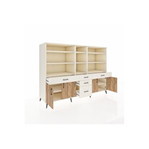 Kronos Dolap 11 Raflı 5 Çekmeceli 4 Kapaklı 220x59x163 Aytaşı-çam/aytaşı