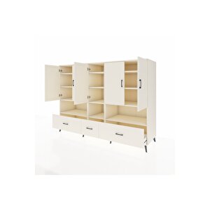 Kronos Dolap 12 Raflı 3 Çekmeceli 5 Kapaklı 220x59x163 Aytaşı-aytaşı
