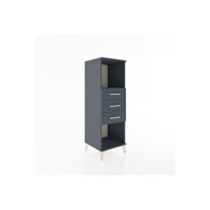 Hyperion Dolap Tek Raflı 3 Çekmeceli 44x44x134 Antrasit-antrasit