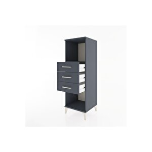 Hyperion Dolap Tek Raflı 3 Çekmeceli 44x44x134 Antrasit-antrasit