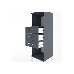 Hyperion Dolap Tek Raflı 3 Çekmeceli 44x44x134 Antrasit-antrasit