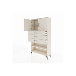 Arges Dolap 3 Raflı 3 Çekmeceli 2 Kapaklı 88x30x163 Aytaşı-aytaşı