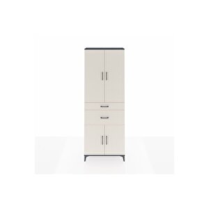 Arges Dolap 4 Raflı 2 Çekmeceli 4 Kapaklı 88x30x243 Antrasit-aytaşı