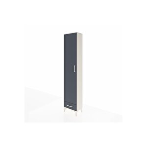 Arges Dolap 5 Raflı Tek Çekmeceli Tek Kapaklı 44x30x221 Aytaşı-antrasit