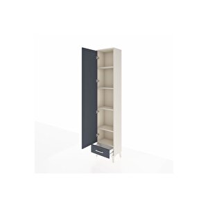 Arges Dolap 5 Raflı Tek Çekmeceli Tek Kapaklı 44x30x221 Aytaşı-antrasit