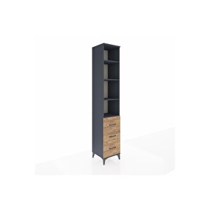 Hyperion Dolap 4 Raflı 3 Çekmeceli 44x44x243 Antrasit-çam