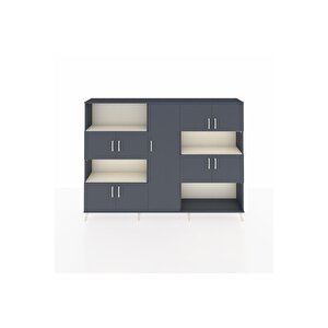 Arges Dolap 10 Raflı 9 Kapaklı 220x30x163 Antrasit-antrasit/aytaşı