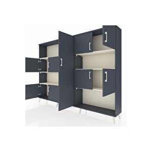 Arges Dolap 10 Raflı 9 Kapaklı 220x30x163 Antrasit-antrasit/aytaşı