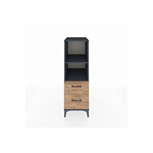 Kronos Dolap 2 Raflı 2 Çekmeceli 44x59x134 Antrasit-çam